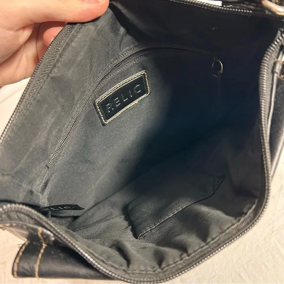 Relic Dark Leather Crossbody Bag - Picture 8 of 10